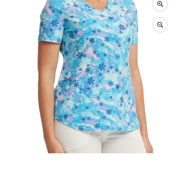 ❄️Scub star Fun Print Scrub shirt Top LARGE NWT - Picture 3 of 8